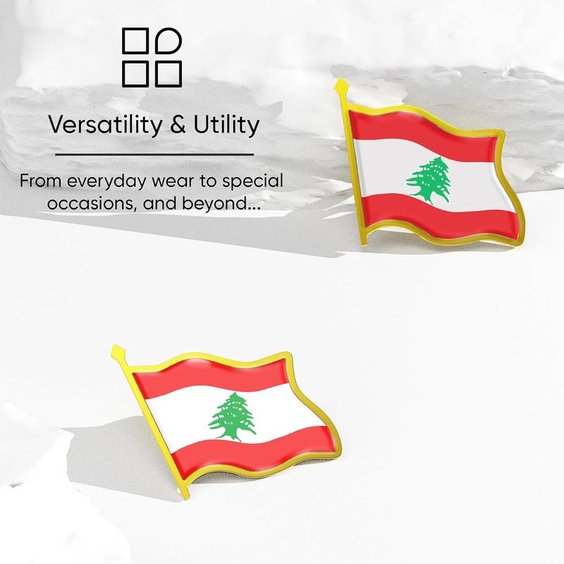 Ababyyan Lebanon Flag Lapel Pin - Enamel Metal National Badge | World Travel Souvenir Gifts for Men & Women | Country Flag Patriotic Brooch Bulk Pack of Pins for Hat, Tie, Clothes, Backpack (1pc) - Image 5